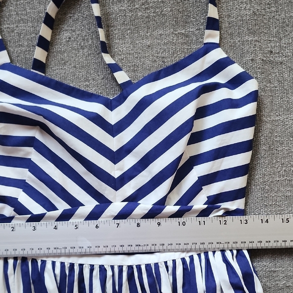 J.Crew Striped Maxi Dress Navy White Coastal Summer Vacation - Picture 13 of 16